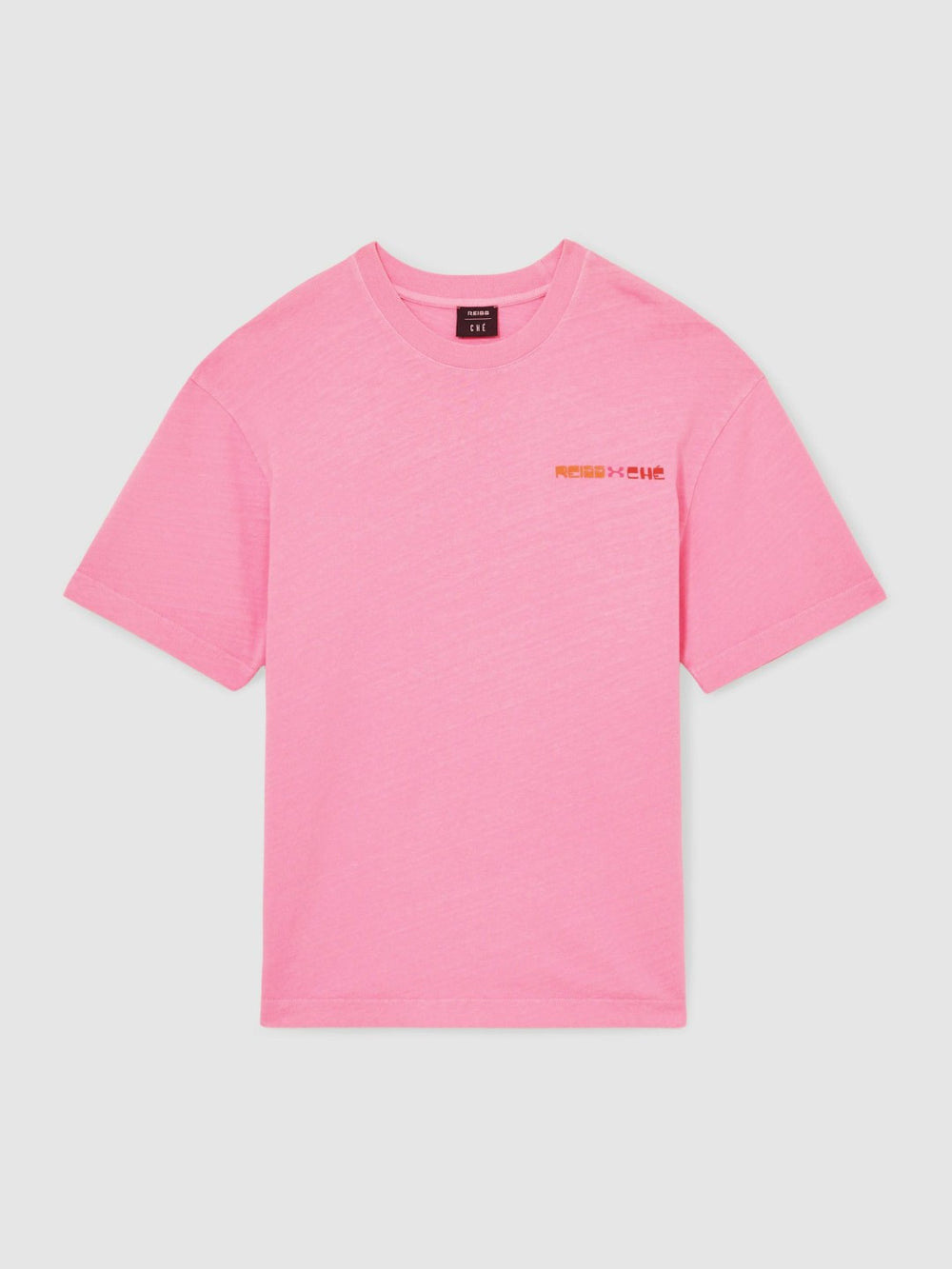 Reiss | | Ché Cotton-Linen Sunset T-Shirt in Pink