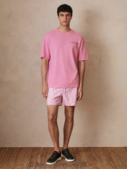 Reiss | | Ché Cotton-Linen Sunset T-Shirt in Pink