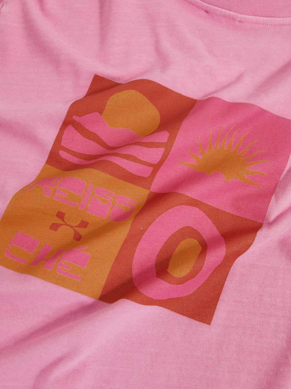 Reiss | | Ché Cotton-Linen Sunset T-Shirt in Pink