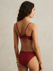 Reiss | Fixed-Side Bikini Bottoms in Dark Red