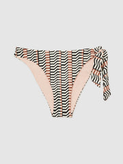 Reiss | Chevron-Stripe Bikini Bottoms in Black/Brown