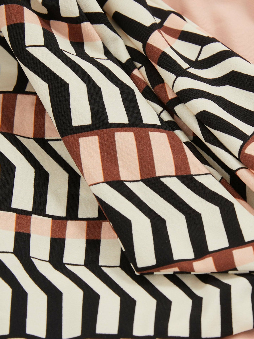 Reiss | Chevron-Stripe Bikini Bottoms in Black/Brown