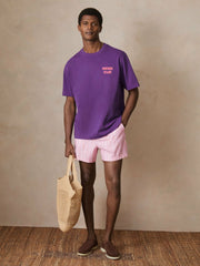 Reiss | | Ché Cotton Palm-Print T-Shirt in Purple
