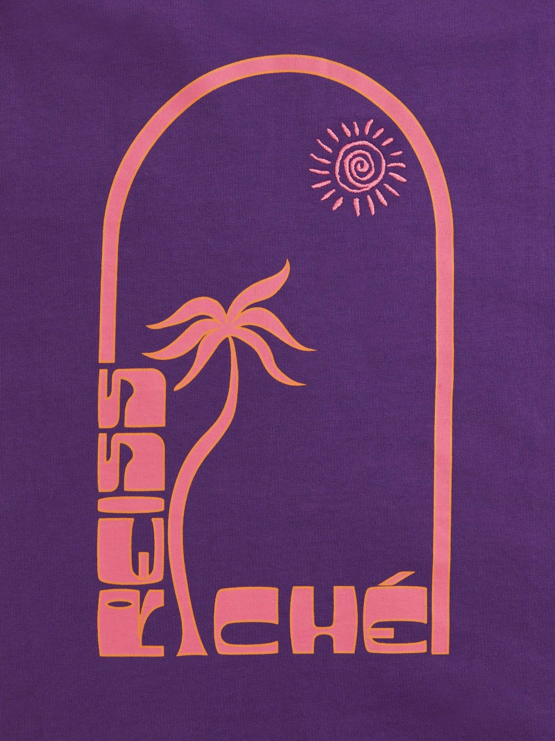 Reiss | | Ché Cotton Palm-Print T-Shirt in Purple