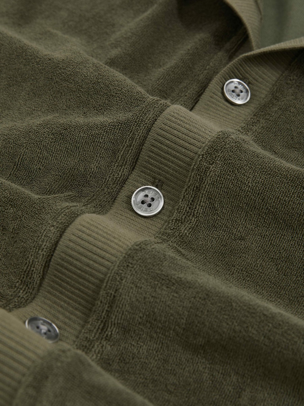 Reiss | Cotton Blend Towelling Shirt in Green
