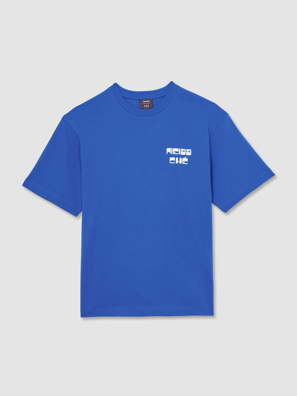 Reiss | | Ché Cotton Palm-Print T-Shirt in Blue