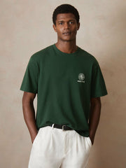 Reiss | | Ché Cotton Palm-Tree T-Shirt in Green