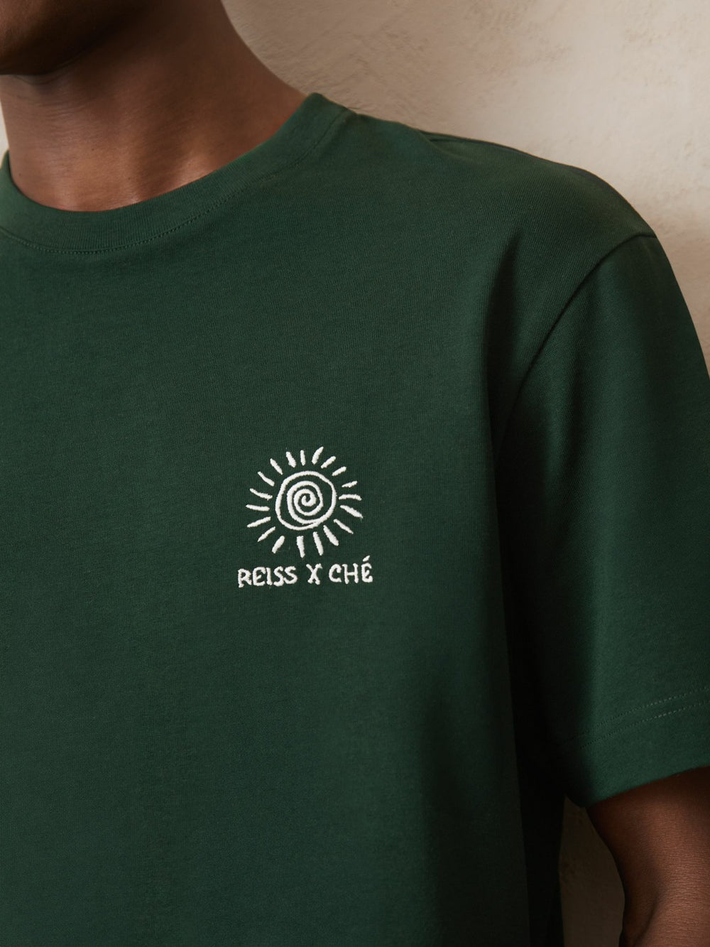 Reiss | | Ché Cotton Palm-Tree T-Shirt in Green