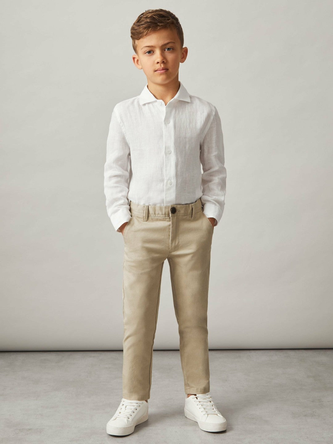 Reiss | 3-9 yrs Slim Fit Casual Chinos in Stone