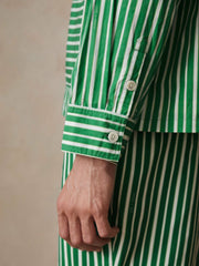 Reiss | | Ché Poplin Stripe Pocket Shirt in Bright Green/White
