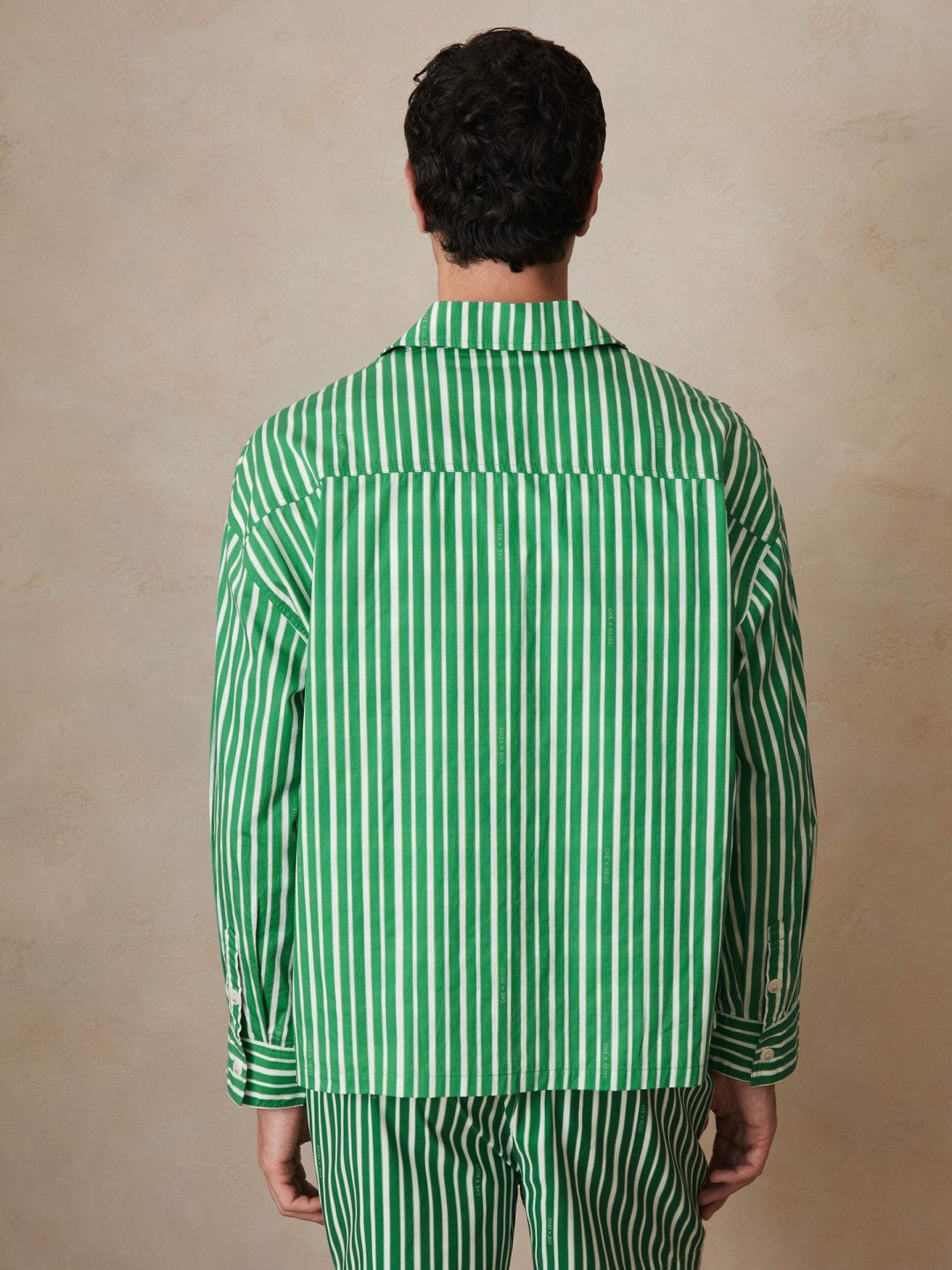 Reiss | | Ché Poplin Stripe Pocket Shirt in Bright Green/White