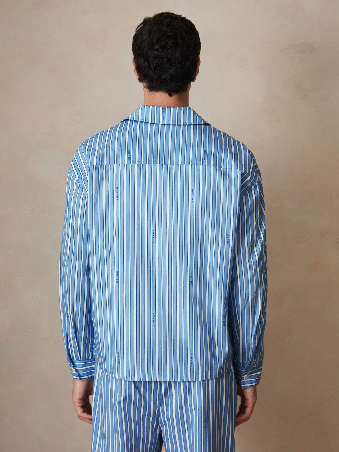 Reiss | | Ché Poplin Stripe Pocket Shirt in Bright Blue/White