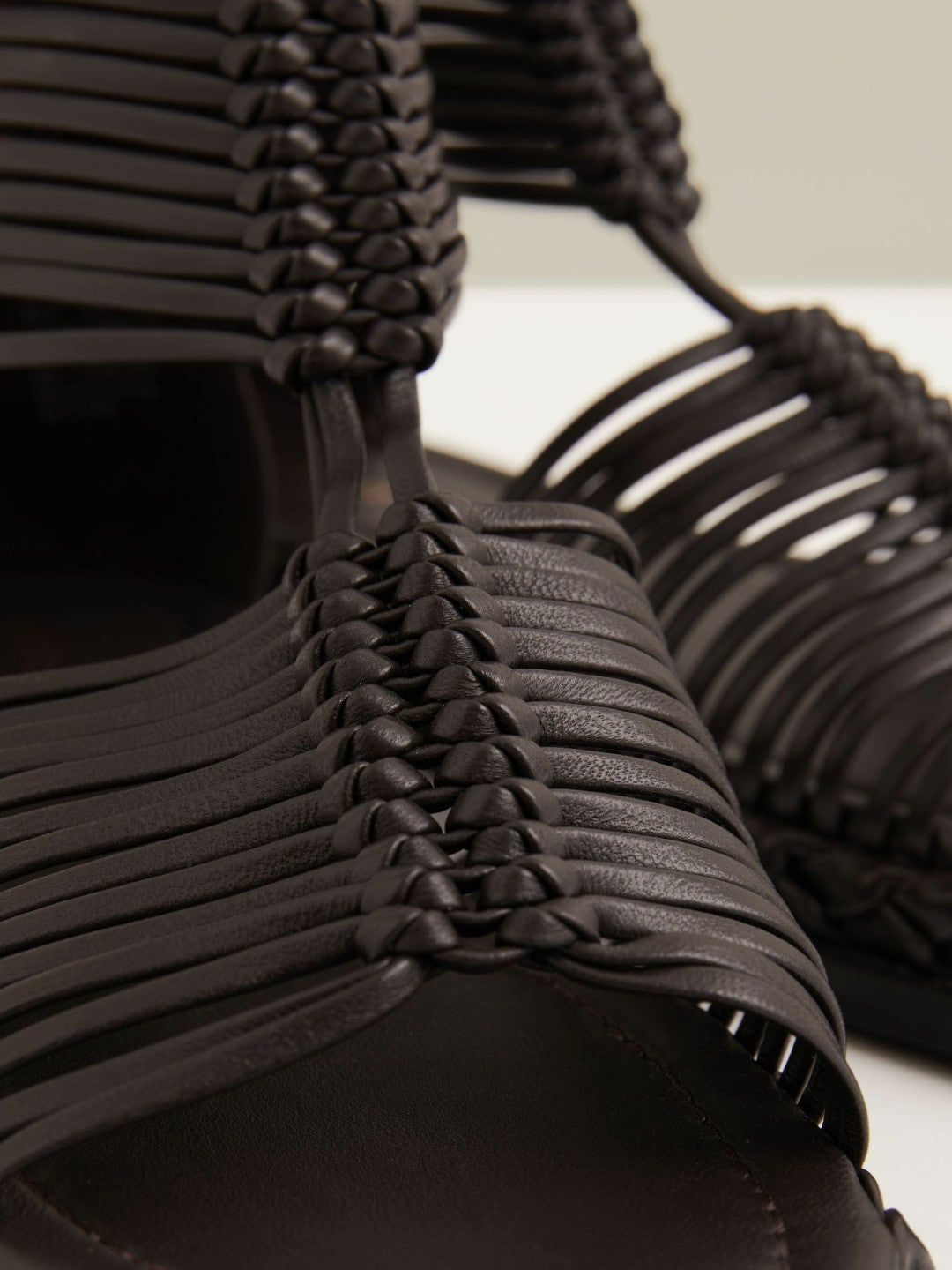 Reiss | Leather Gladiator Sandals in Chocolate