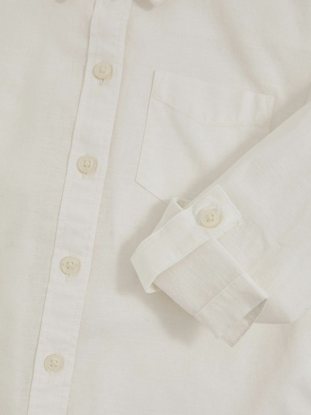 Reiss | 13-14 yrs Linen Roll-Cuff Shirt in Ivory