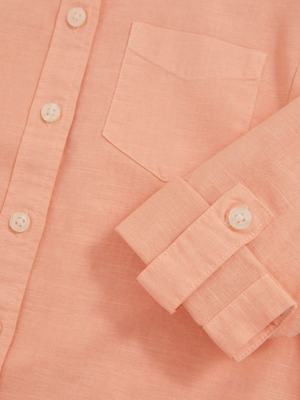 Reiss | 13-14 yrs Linen Roll-Cuff Shirt in Peach