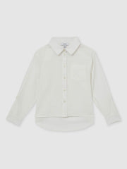 Reiss | 9-13 yrs Linen Roll-Cuff Shirt in Ivory