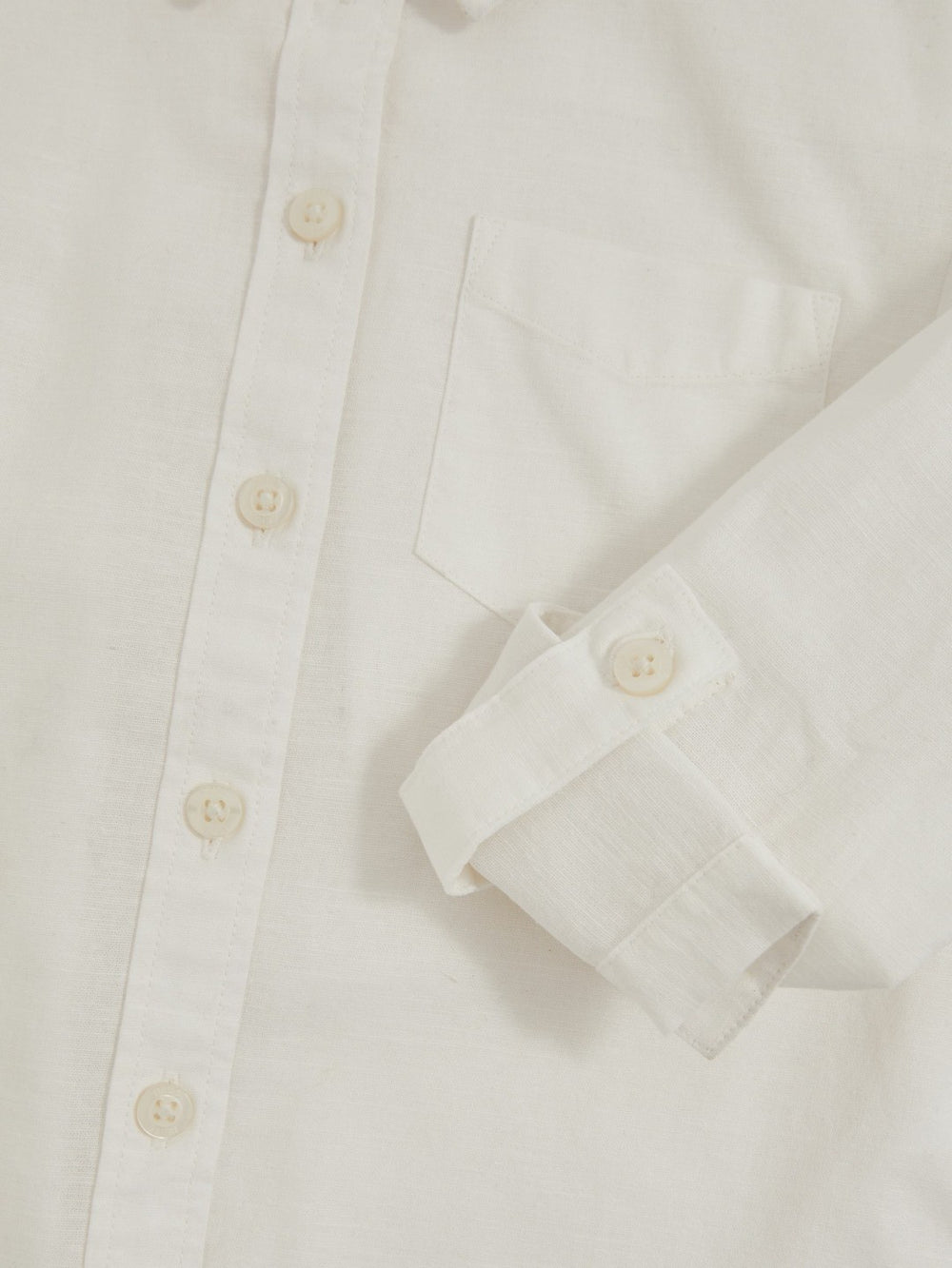 Reiss | 9-13 yrs Linen Roll-Cuff Shirt in Ivory