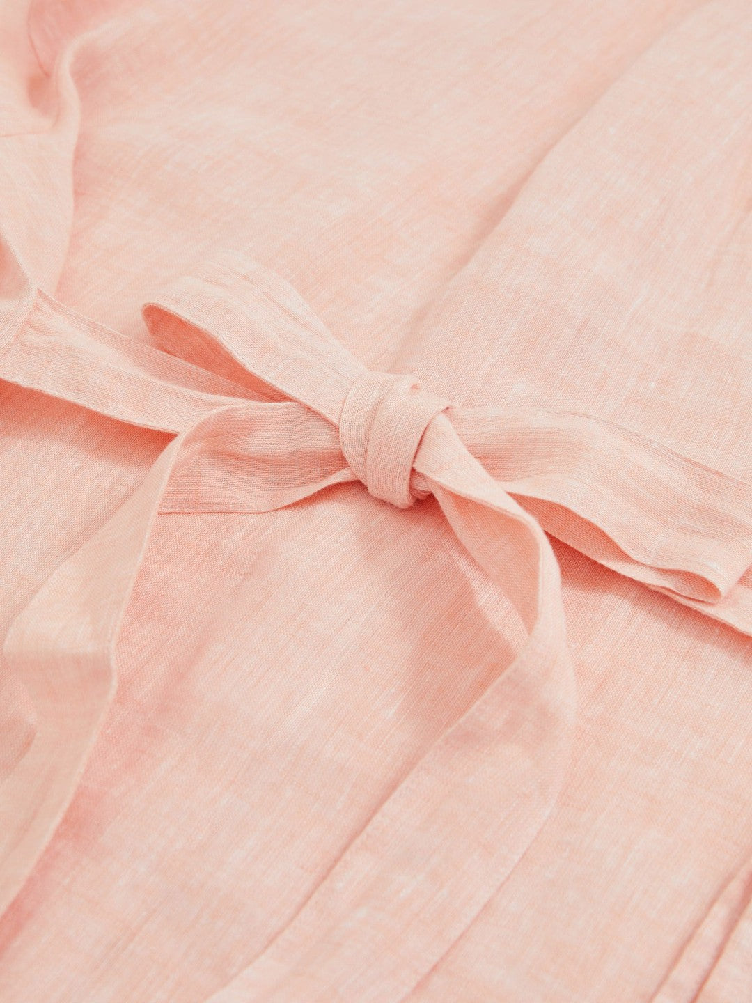 Reiss | Linen Tie-Back Shirt in Pale Pink
