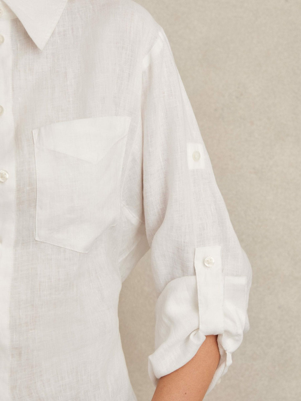 Reiss | Linen Tie-Back Shirt in White