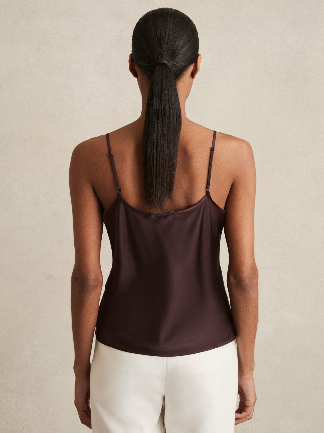 Reiss | Silk Cami Top in Burgundy