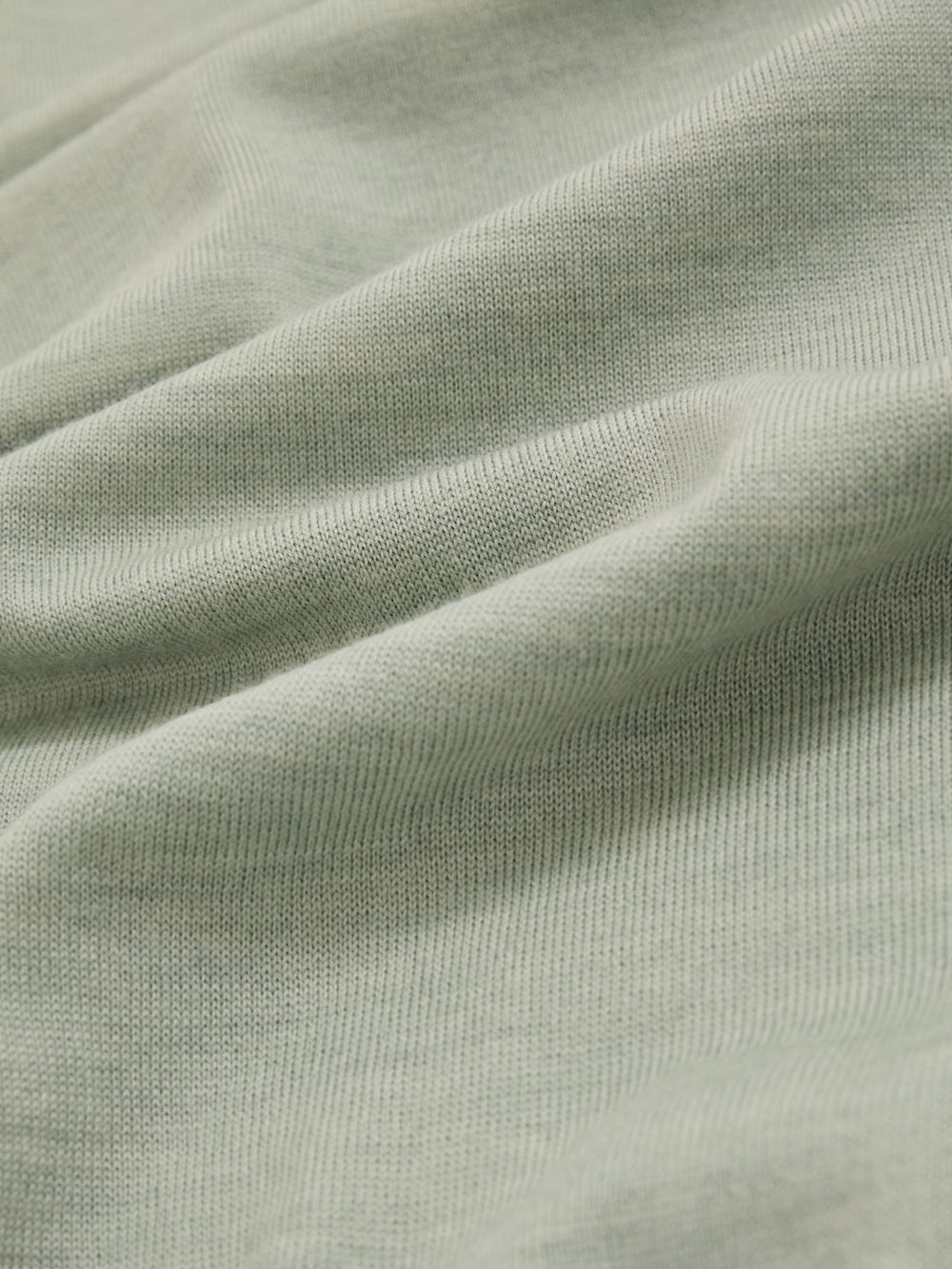 Reiss | Merino Wool Open Collar Polo Shirt in Sage Green Melange