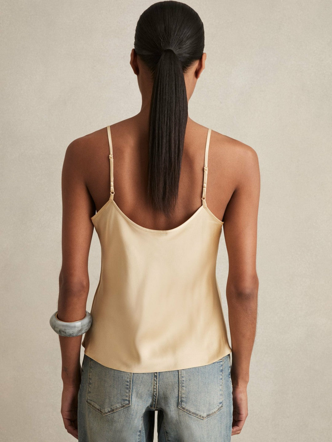 Reiss | Silk Cami Top in Gold