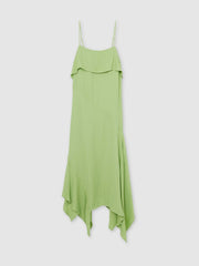 Reiss | Ruffle-Detail Midi Dress in Green