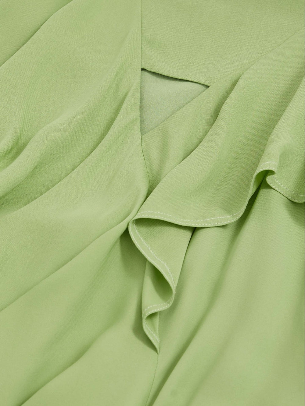 Reiss | Ruffle-Detail Midi Dress in Green
