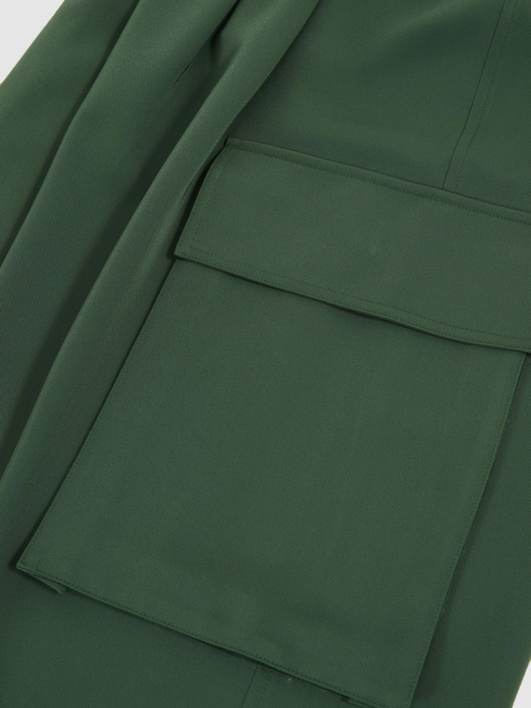 Reiss | Wide-Leg Pleated Cargo Trousers in Green