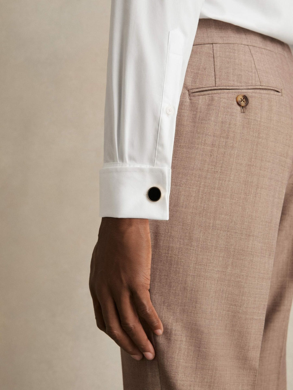 Reiss | Double-Cuff Two-Fold Cotton Shirt in White