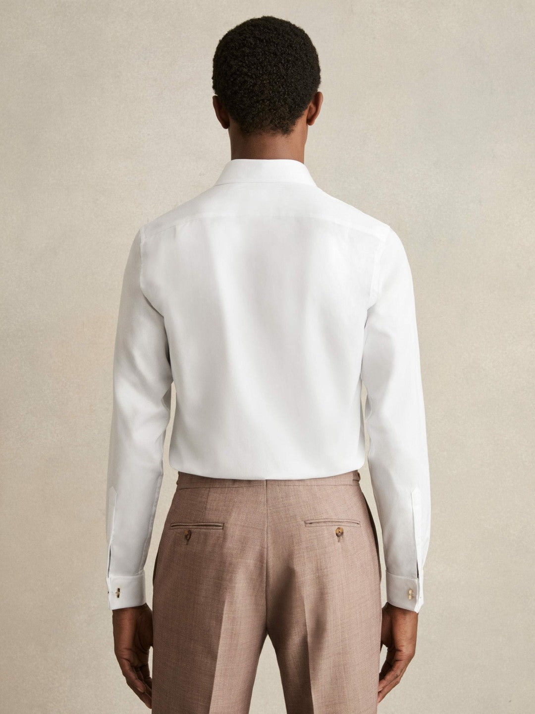 Reiss | Double-Cuff Two-Fold Cotton Shirt in White