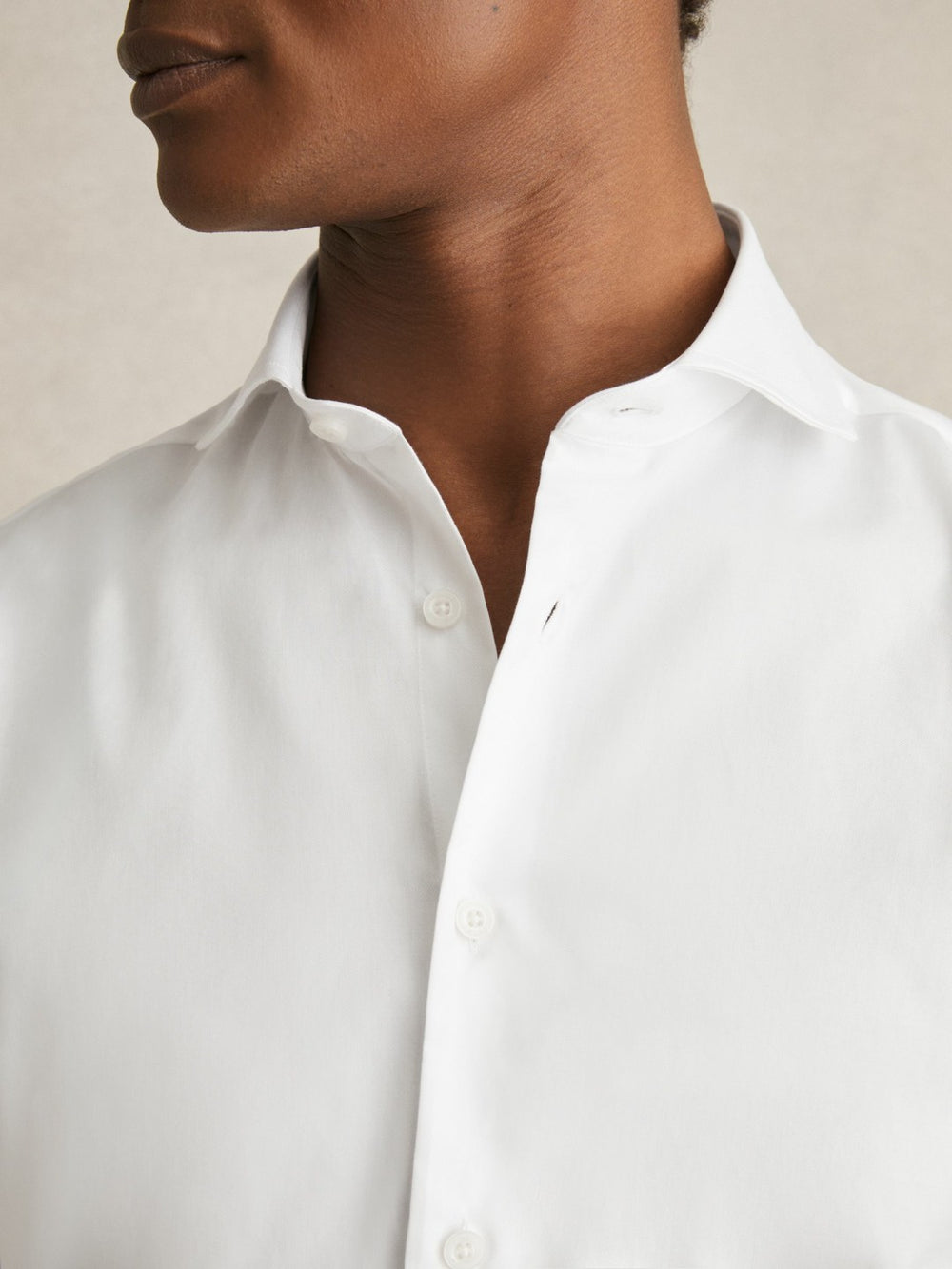 Reiss | Double-Cuff Two-Fold Cotton Shirt in White