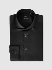 Reiss | Slim Fit Slim-Fit Cotton Double-Cuff Shirt in Black