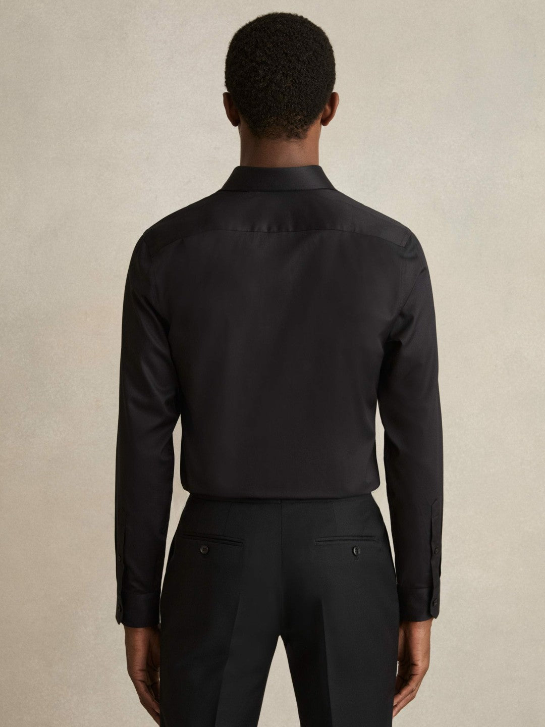 Reiss | Slim Fit Slim-Fit Cotton Double-Cuff Shirt in Black