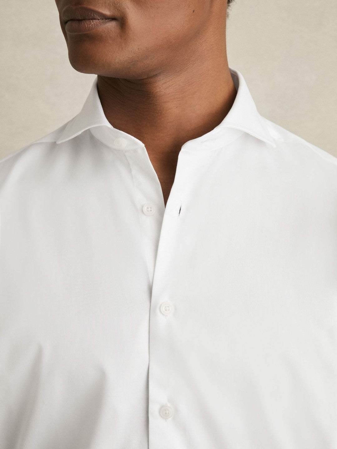 Reiss | Regular Fit Slim-Fit Cotton Double-Cuff Shirt in White