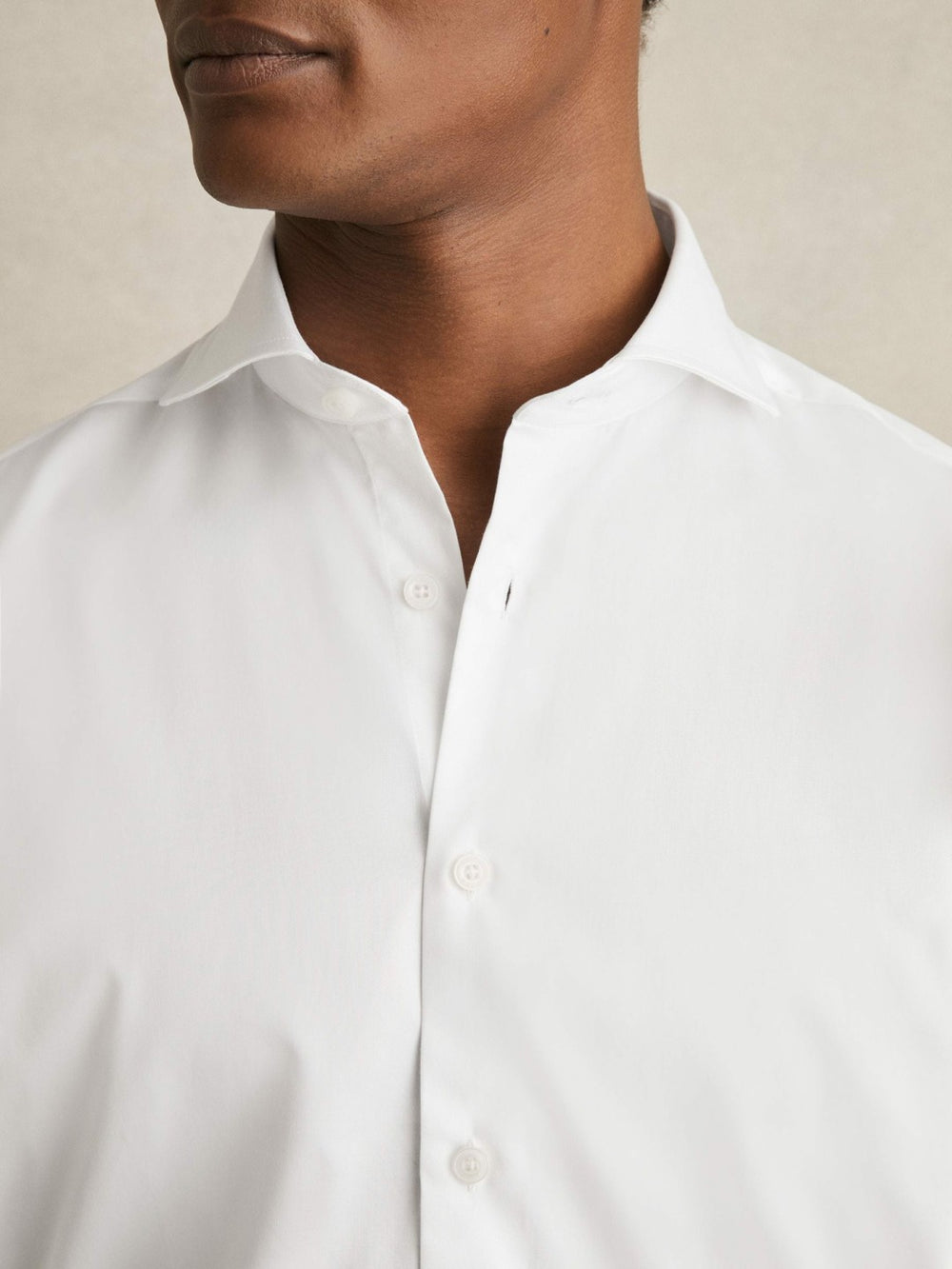Reiss | Regular Fit Slim-Fit Cotton Double-Cuff Shirt in White