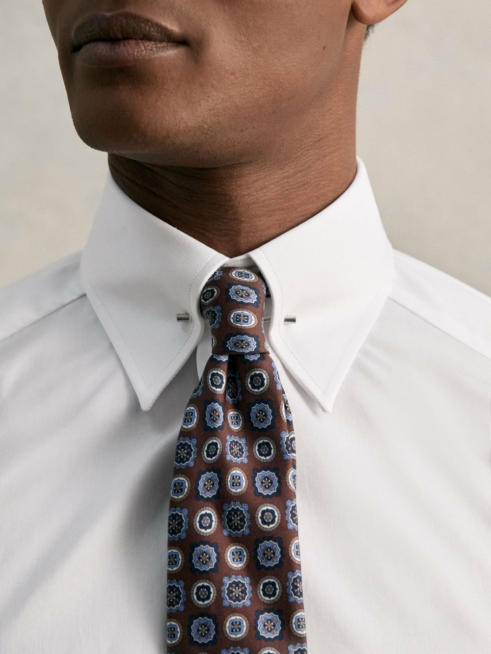 Reiss | Slim Fit Cotton Pin Collar Shirt in White