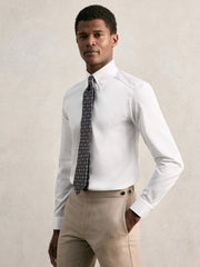 Reiss | Slim Fit Cotton Pin Collar Shirt in White