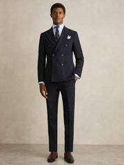 Reiss | Regular Fit Slim-Fit Cotton Double-Cuff Shirt in Soft Blue