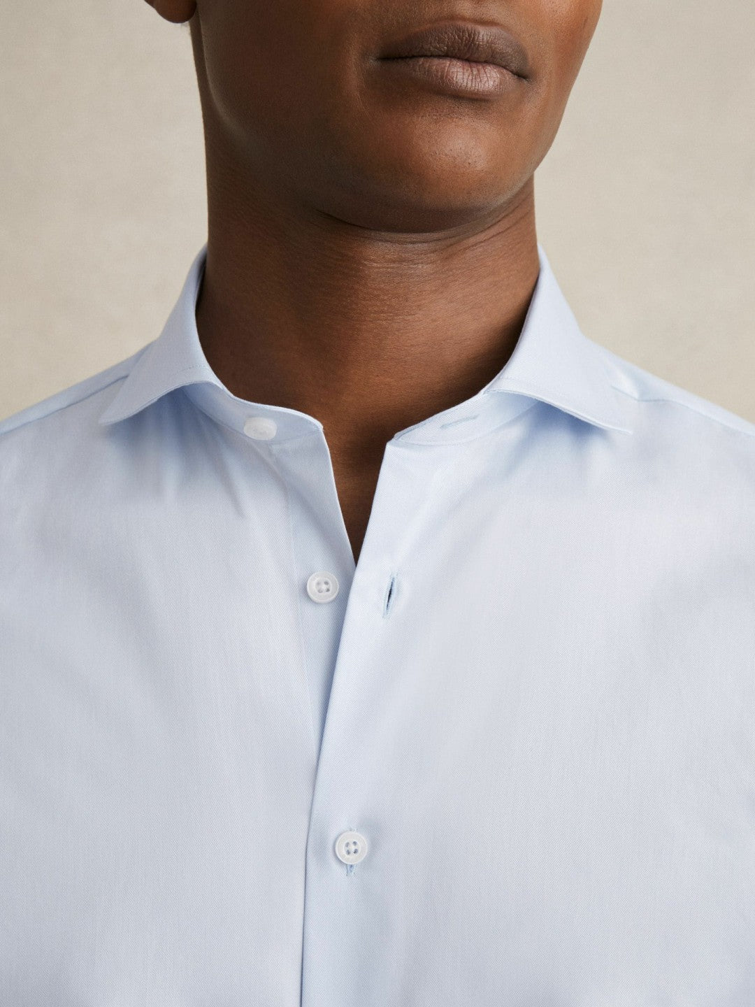 Reiss | Regular Fit Slim-Fit Cotton Double-Cuff Shirt in Soft Blue