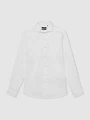 Reiss | Slim Fit Slim-Fit Cotton Double-Cuff Shirt in White