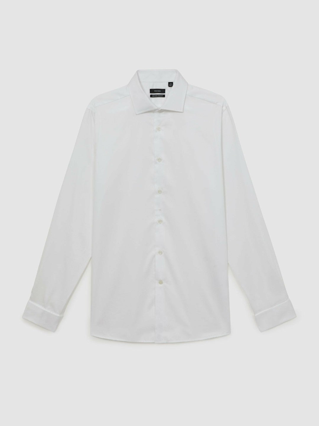 Reiss | Regular Fit Slim-Fit Cotton-Sateen Shirt in White