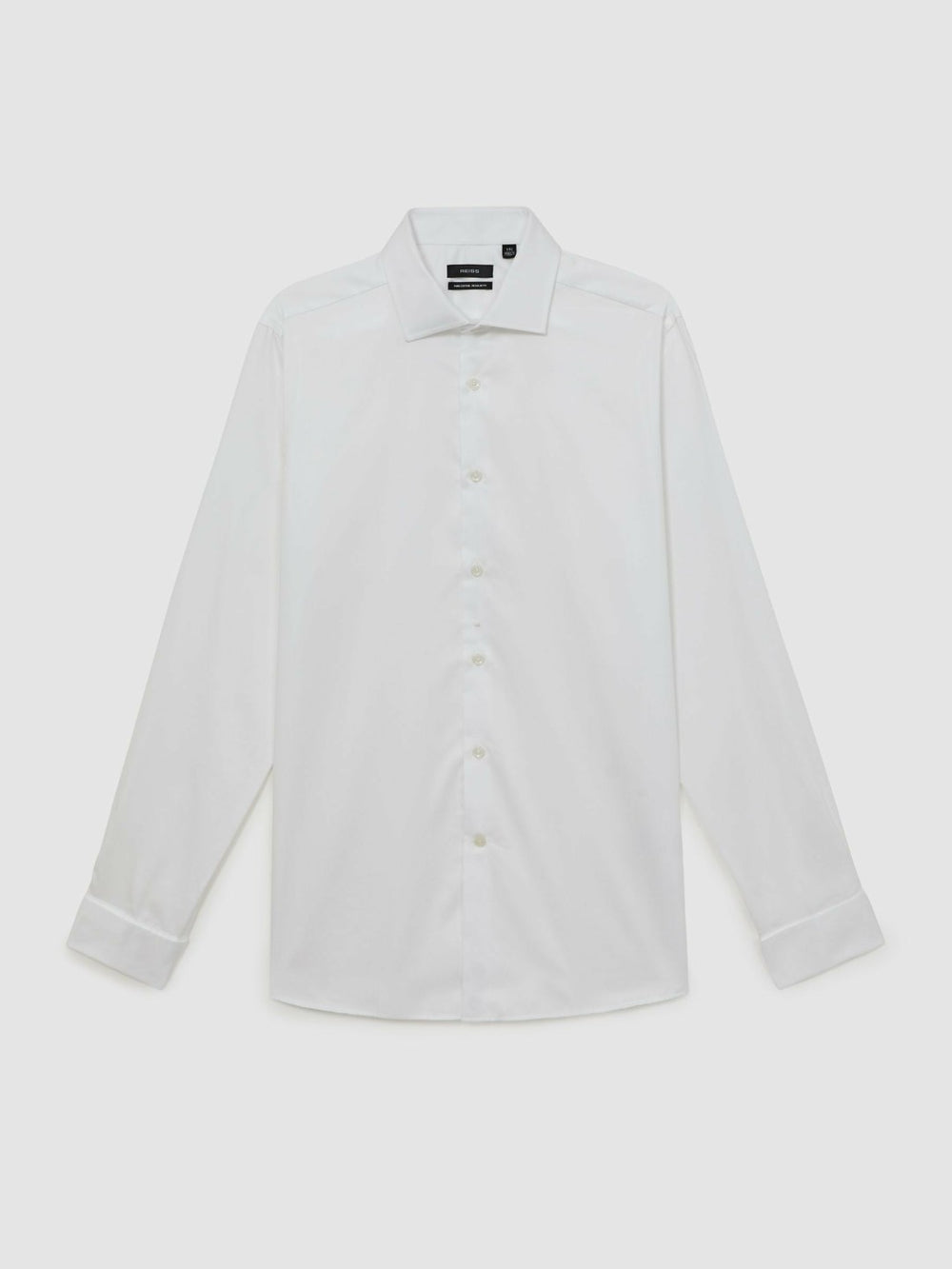 Reiss | Regular Fit Slim-Fit Cotton-Sateen Shirt in White