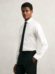 Reiss | Regular Fit Slim-Fit Cotton-Sateen Shirt in White