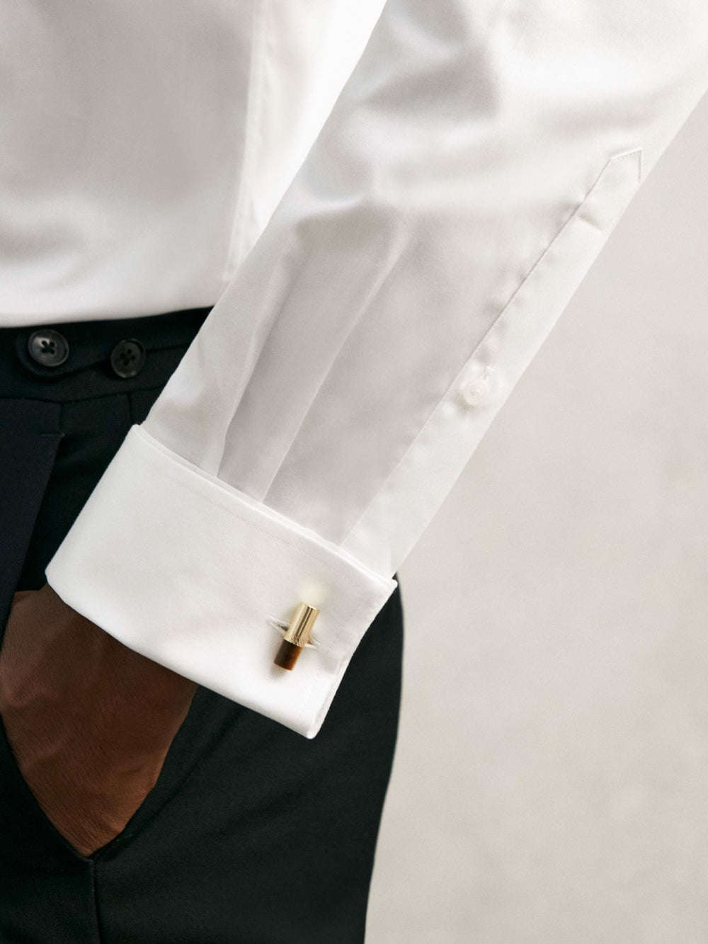 Reiss | Regular Fit Slim-Fit Cotton-Sateen Shirt in White