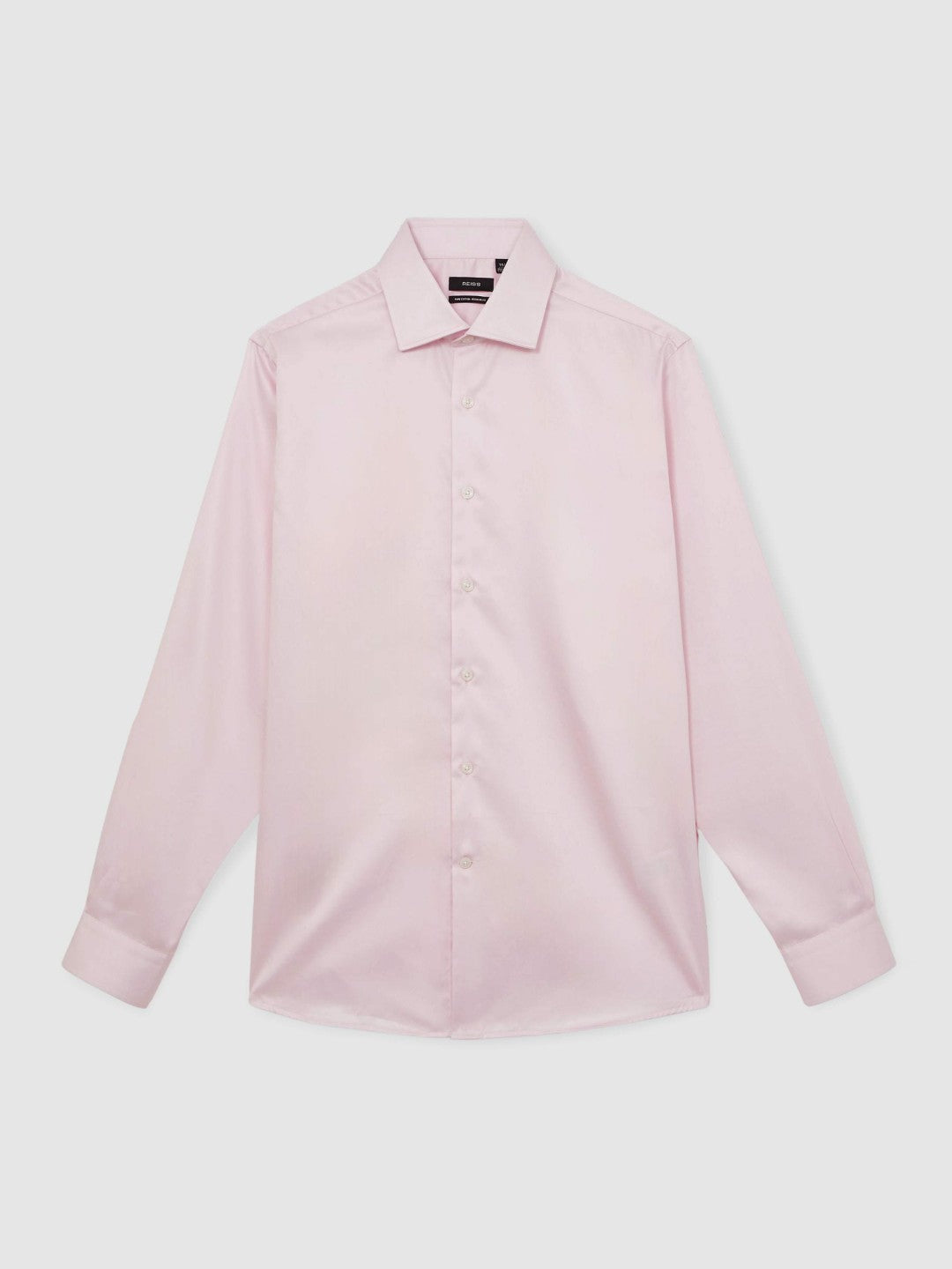 Reiss | Regular Fit Cotton Sateen Shirt in Pink