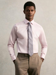 Reiss | Regular Fit Cotton Sateen Shirt in Pink