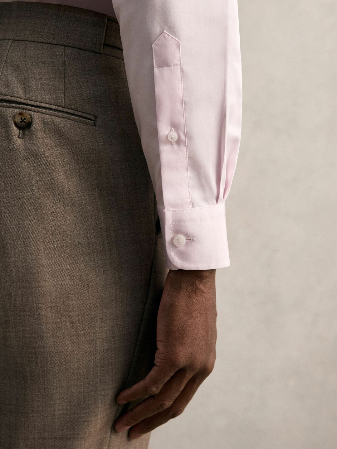 Reiss | Regular Fit Cotton Sateen Shirt in Pink