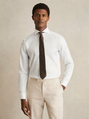 Reiss | Slim Fit Cotton-Twill Two-Fold Shirt Slim-Fit in White