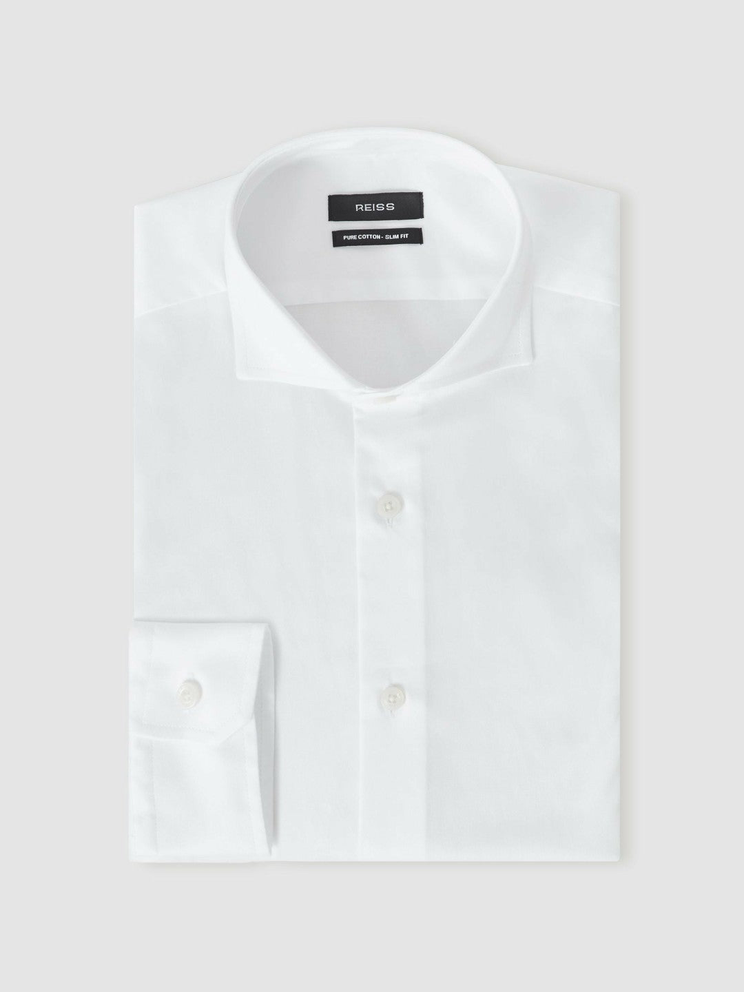Reiss | Slim Fit Cotton-Twill Two-Fold Shirt Slim-Fit in White